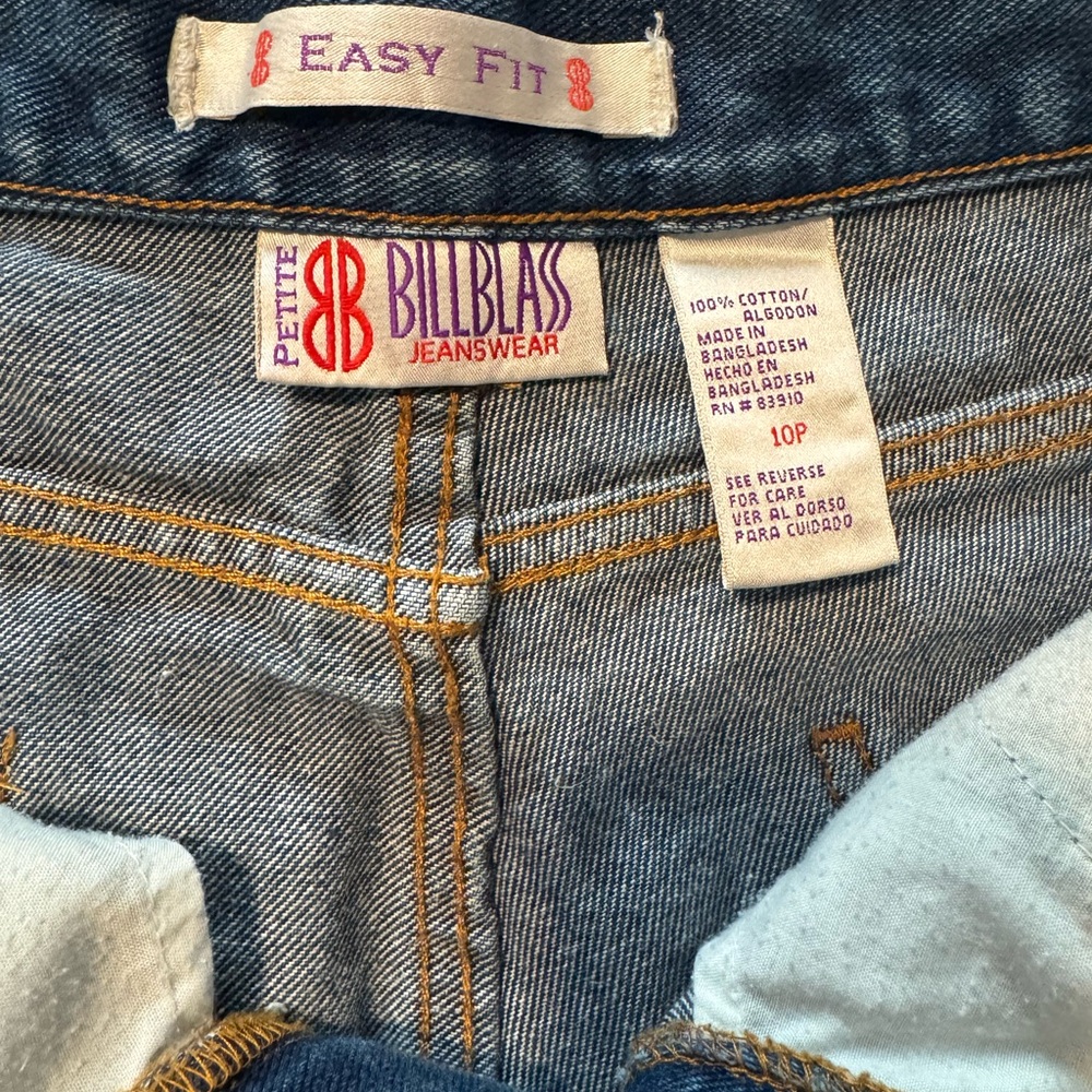 Vintage Bill Blass Easy Fit Jeans Medium Wash Denim Straight Leg Size 10 Petite